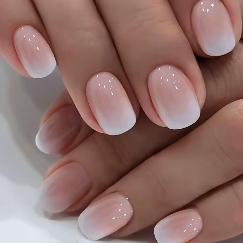 24pcs Light Pink Gradient Press on Nails